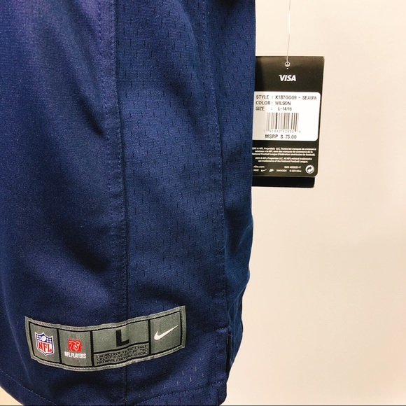 NFL Seattle Seahawks Jersey L (YOUTH) Wilson NWT - Picture 5 of 8